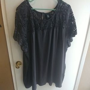 Gray torrid floral lace blouse